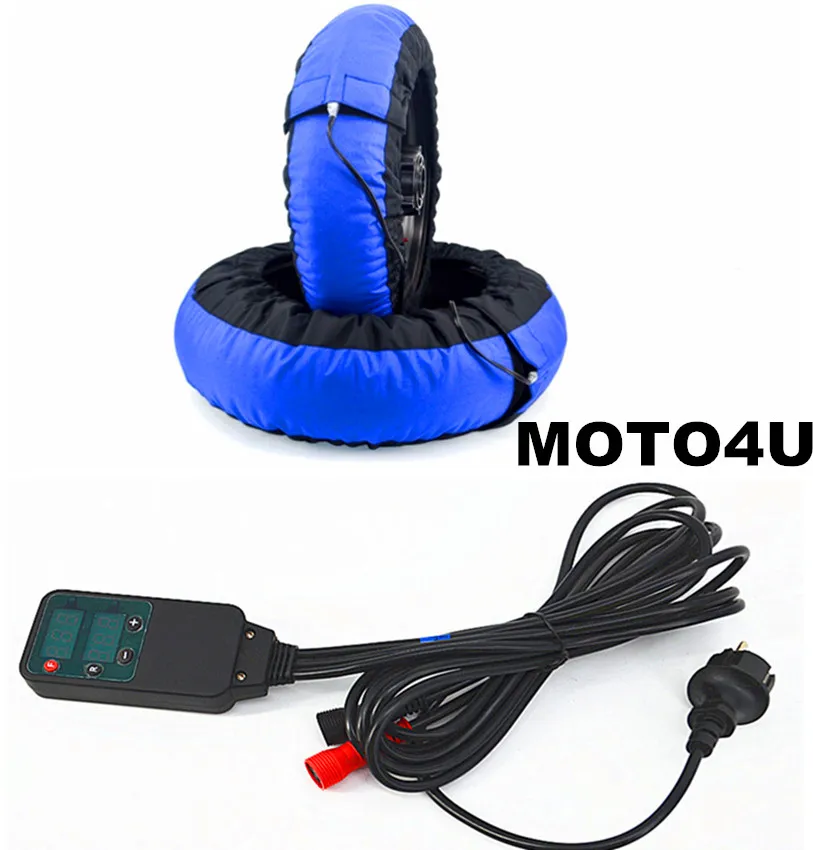 

Motorcycle Digital temperature control Tire Warmer Set 120/ 200 17 Front and Rear Race Tyre Warmer With Digital Blue and Black