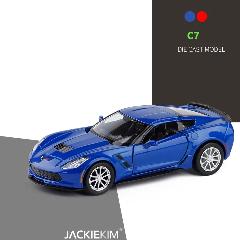 1/36 Chevrolet Corvette C7 металлические Литые под давлением машинки, игрушка с откидной спинкой, модель автомобиля из сплава, миниатюрный автомобиль для дня рождения, детские игрушки, подарки