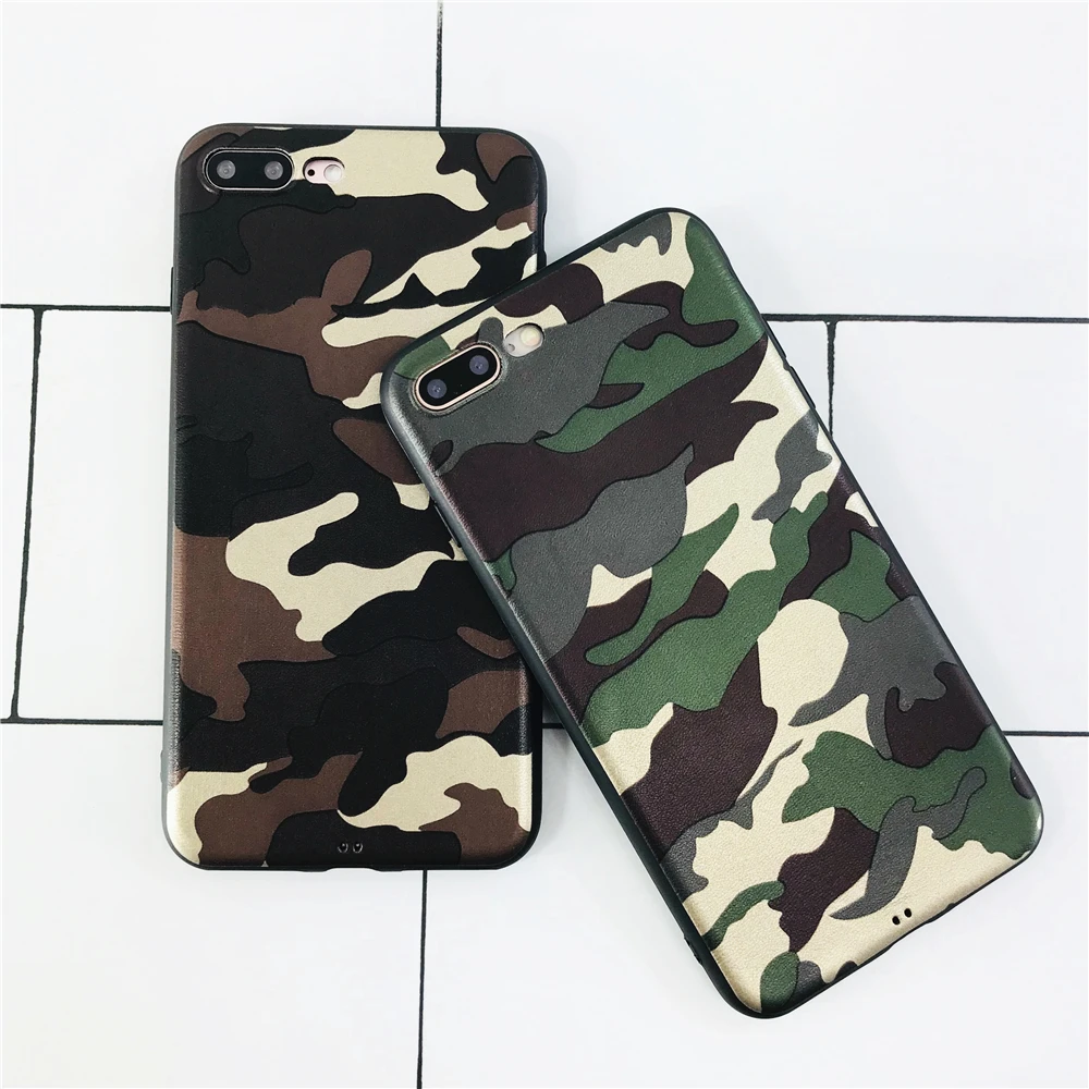 Camo Case for Iphone 6 6S SE 8 Plus X Coque for IPhone 7 Case High Quality Army Camouflage Phone