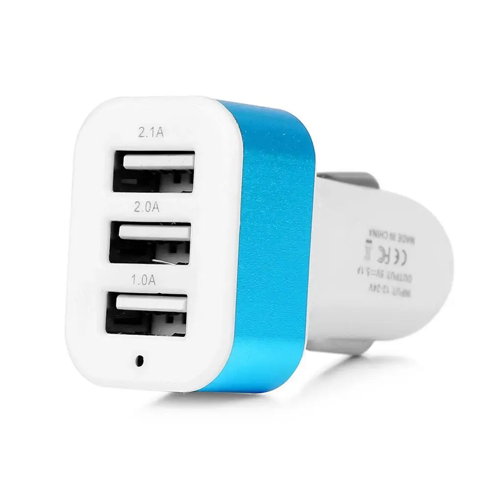 Универсальное автомобильное зарядное устройство с 3 портами 12 В USB адаптер для