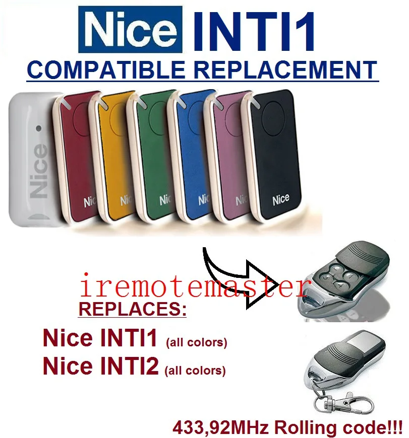 

NICE INTI1 garage door remote control rolling code transmitter free shipping