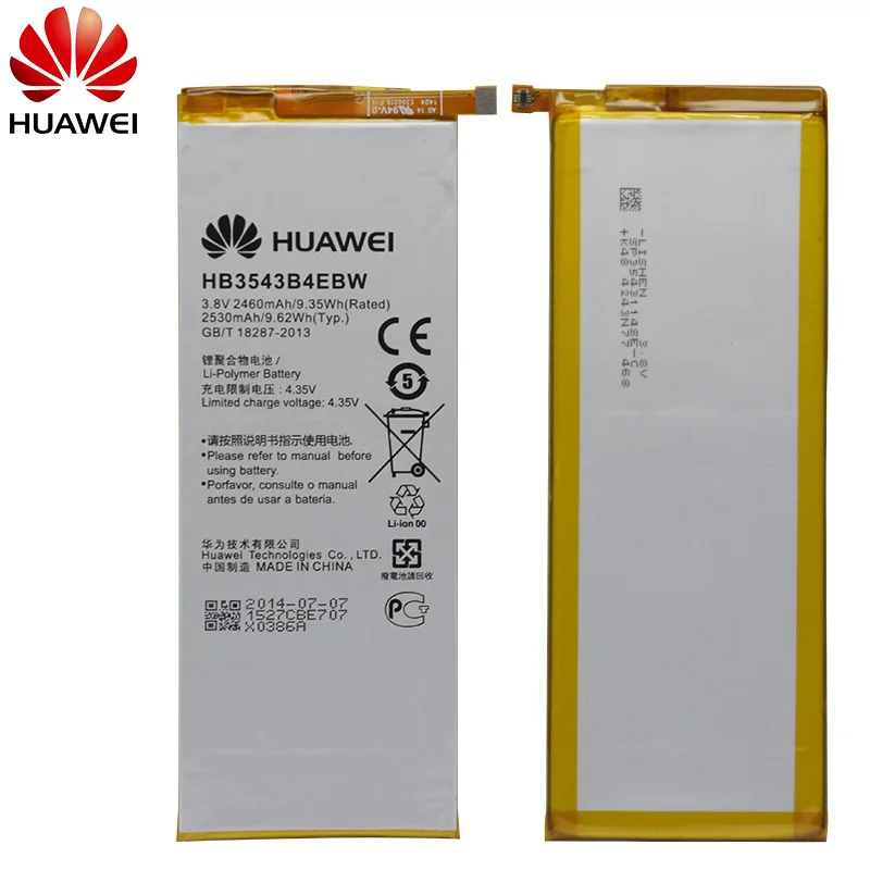 Оригинальный сменный аккумулятор Hua Wei HB3543B4EBW для телефона Huawei Ascend P7 L07 L09 L00 L10 L05 L11