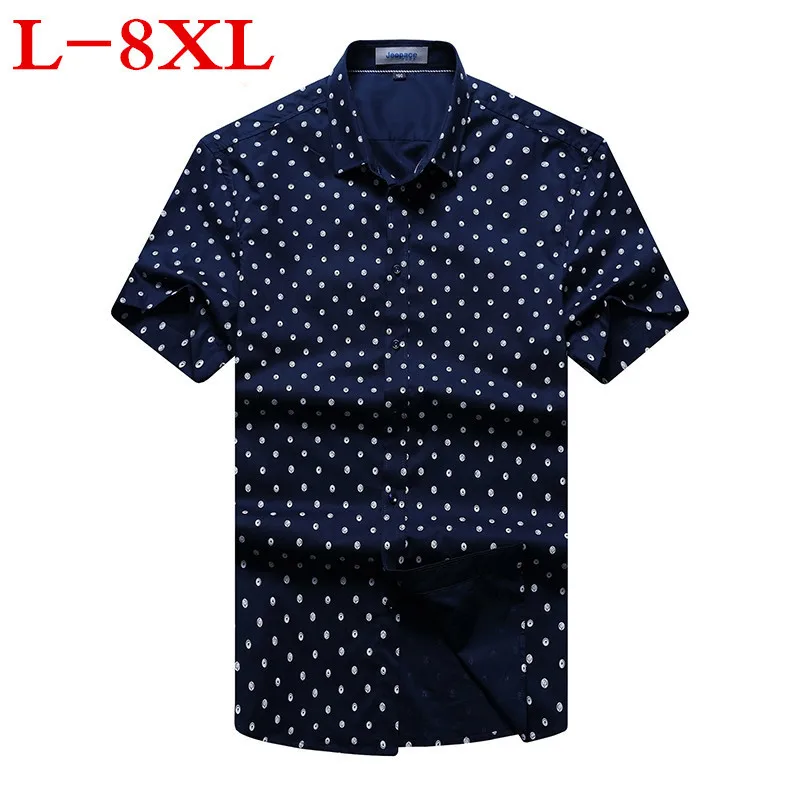 Новинка 2018 большие размеры лето 8XL 7XL 6XL 5XL хлопковые повседневные мужские рубашки