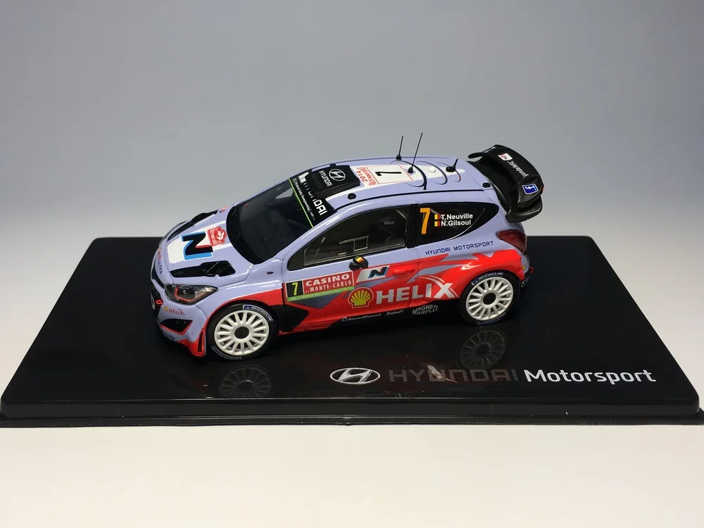 Iх o 1:43 HYUNDAI i20 WRC 7# i20 эксклюзивные Автомобильные Игрушки из сплава для детей, детские игрушки, модель оригинальной коробки