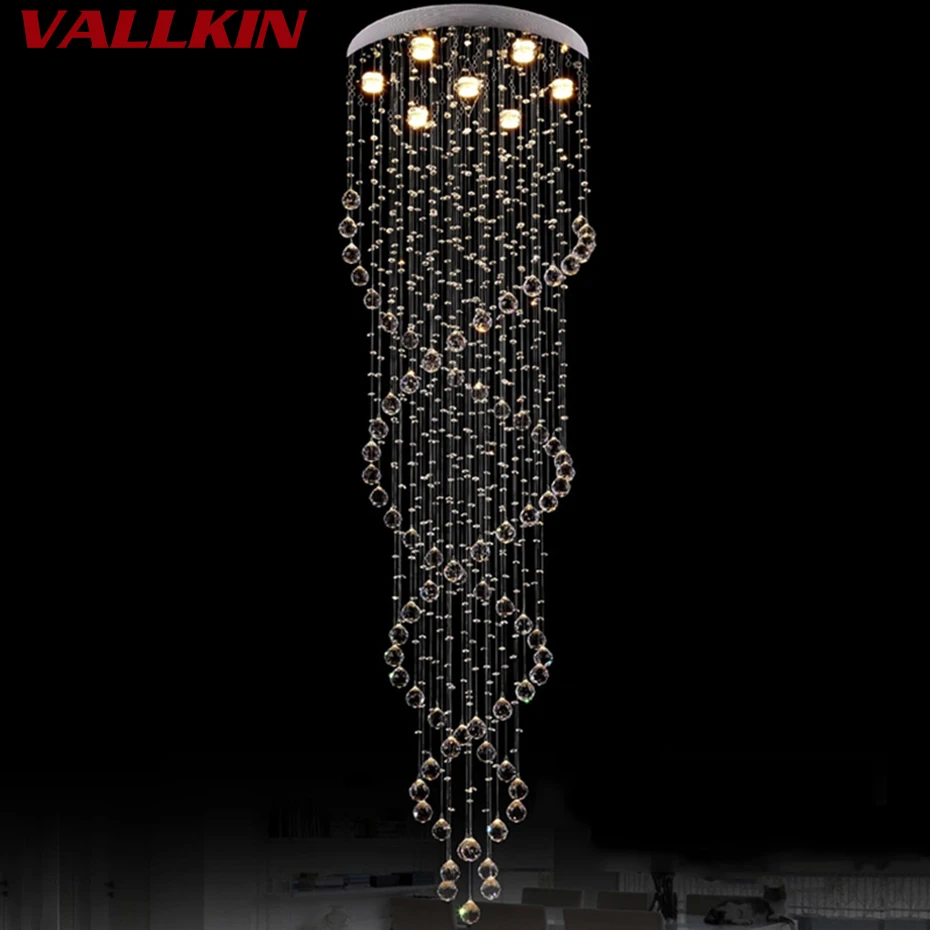 

LED Crystal Chandeliers Light Spiral Chandelier Lights Lighting Stair Lamp Fixture for Hotel Hall Indoor Home Suspension