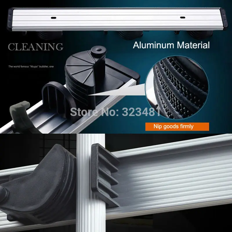 Multifunctional Mop Rack Aluminum Bathroom Storage Holder Rack For Mop Broom Umbrella with Hook Cleaning Brushes Frame Shelf