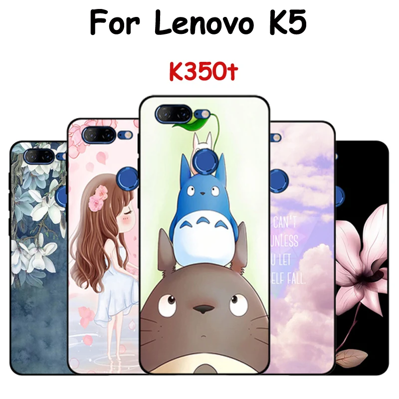 

Coque For Lenovo K5 Case flowers Soft Silicone Protective Back Cover case For Lenovo K5 K 5 K350t Cases For Lenovo K350 t Shell