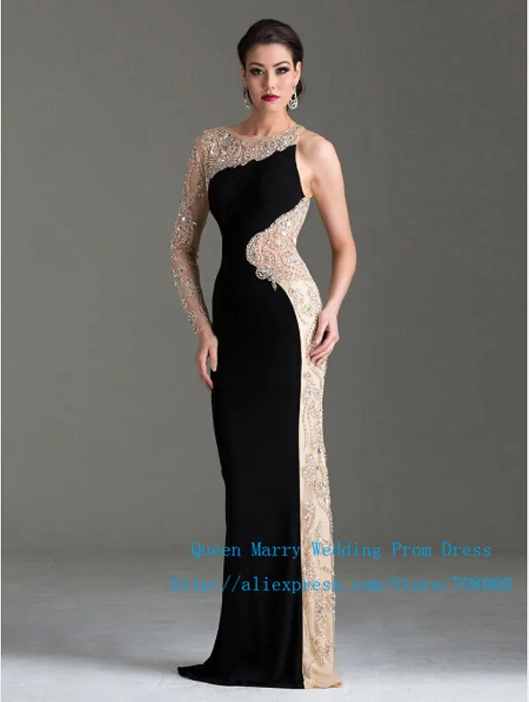 one side long sleeve dress