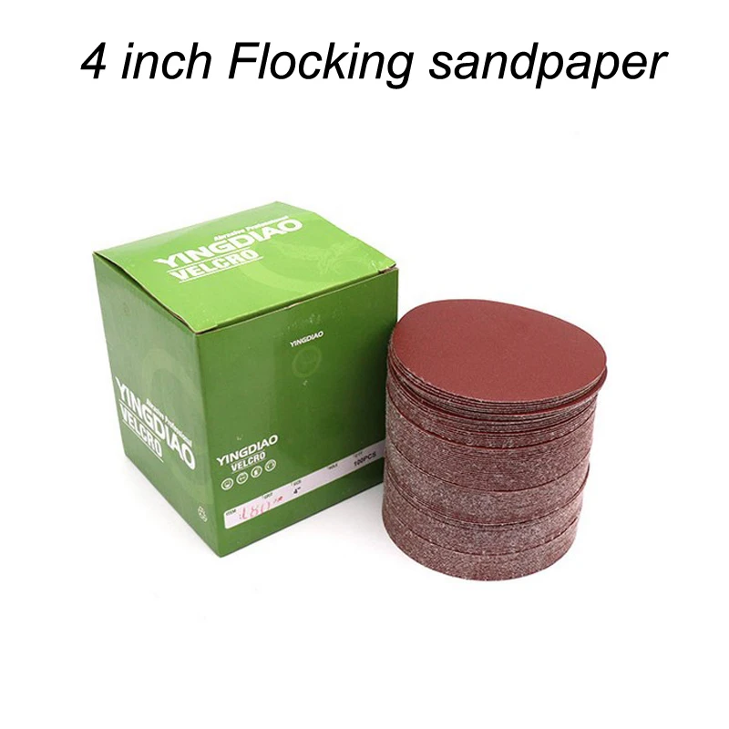 10pcs 100mm Dry Grinding Paper Flocking Sandpaper Pad Sanding Paper