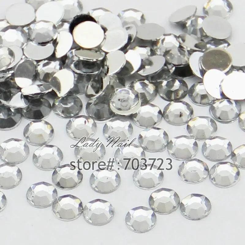 

1000pcs 3D Nail Art Tips SS6 2mm Resin Flat back Rhinestone Beads not hotfix for DIY Nails Art Phone Case Crystal White N01