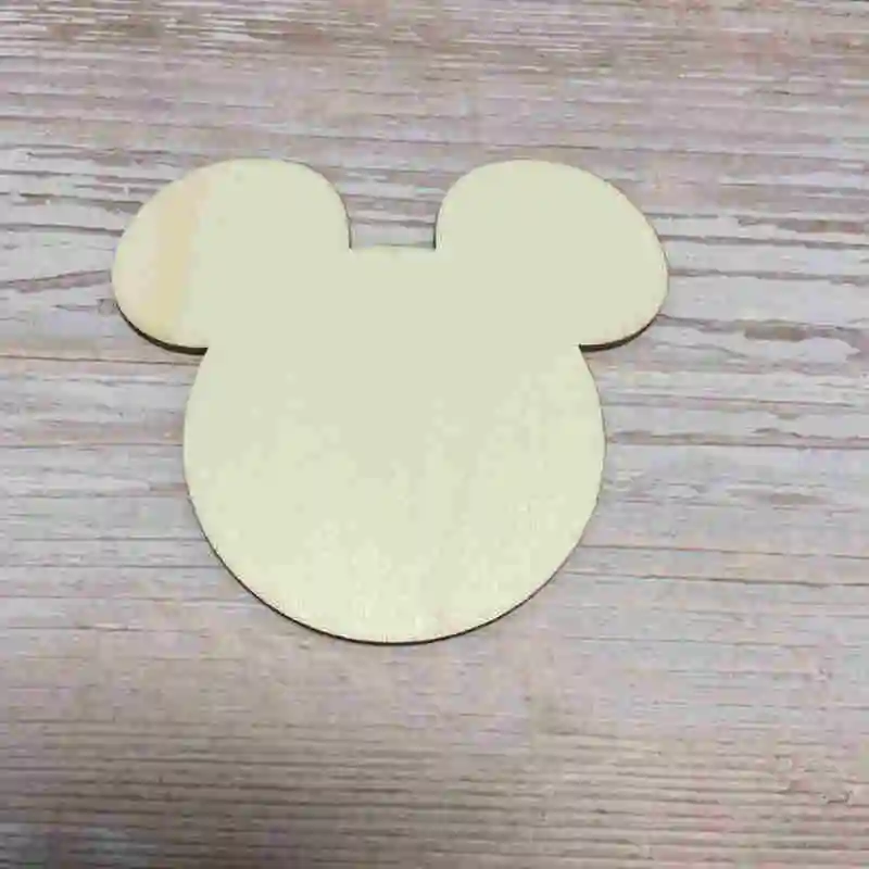 

50 Mouse head unfinished wood plaque blank wood carving