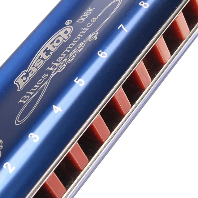Tone C 10 Hole Mouth Organ Flute Blues Harmonica with Case Cover Box For Woodwind Musical Instruments Lovers Beginner Gift