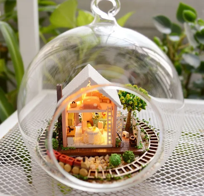 3 шт. миниатюрный кукольный домик в очаровательном саду стеклянный сделай сам шар