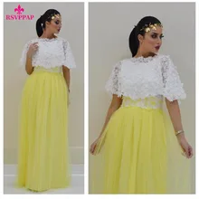 Lange Abendkleid 2016 Wunderschöne Flügelärmeln Top Spitze Handgemachte Blumen Bodenlangen Arabischen Stil Formale Abendkleider