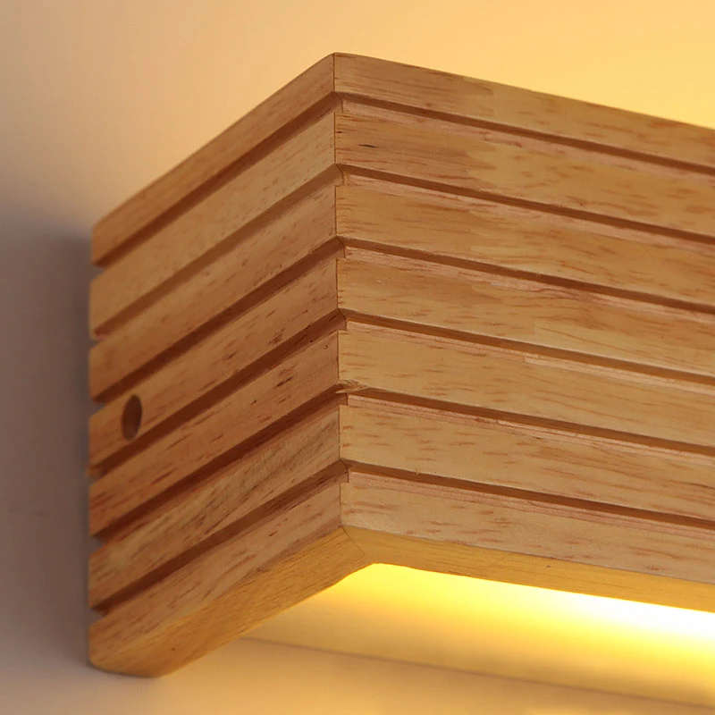 Современный стиль прикроватный деревянный настенный светильник для спальни, для учебы, фоновая лампа 35 см, зеркальный светильник для ванной комнаты, все настенные бра 85-265 в