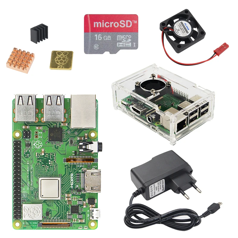 Оригинальный Raspberry Pi 3 model b плюс стартовый комплект с адаптером питания корпус