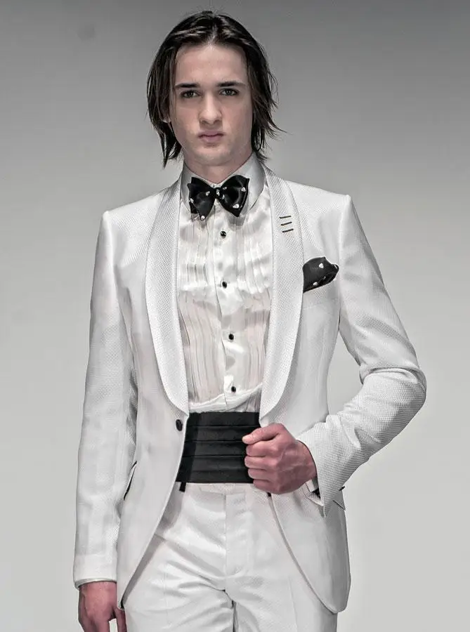 Cheap Offer of  custom made Color butyl process One button white Groom Tuxedos Groomsmen Men wedding tuxedos groom 