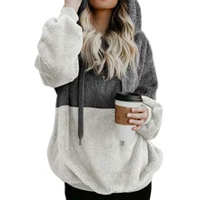 Plus Size S-5XL Women's Sweatshirt Long Sleeve Hooded Fleece Hoodies Autumn Winter Patchwork Color Warm Zipper Hoodie Pullover Plus Size S-5XL Women's Sweatshirt Long Sleeve Hooded Fleece Hoodies Autumn Winter Patchwork Color Warm Zipper Hoodie Pullover