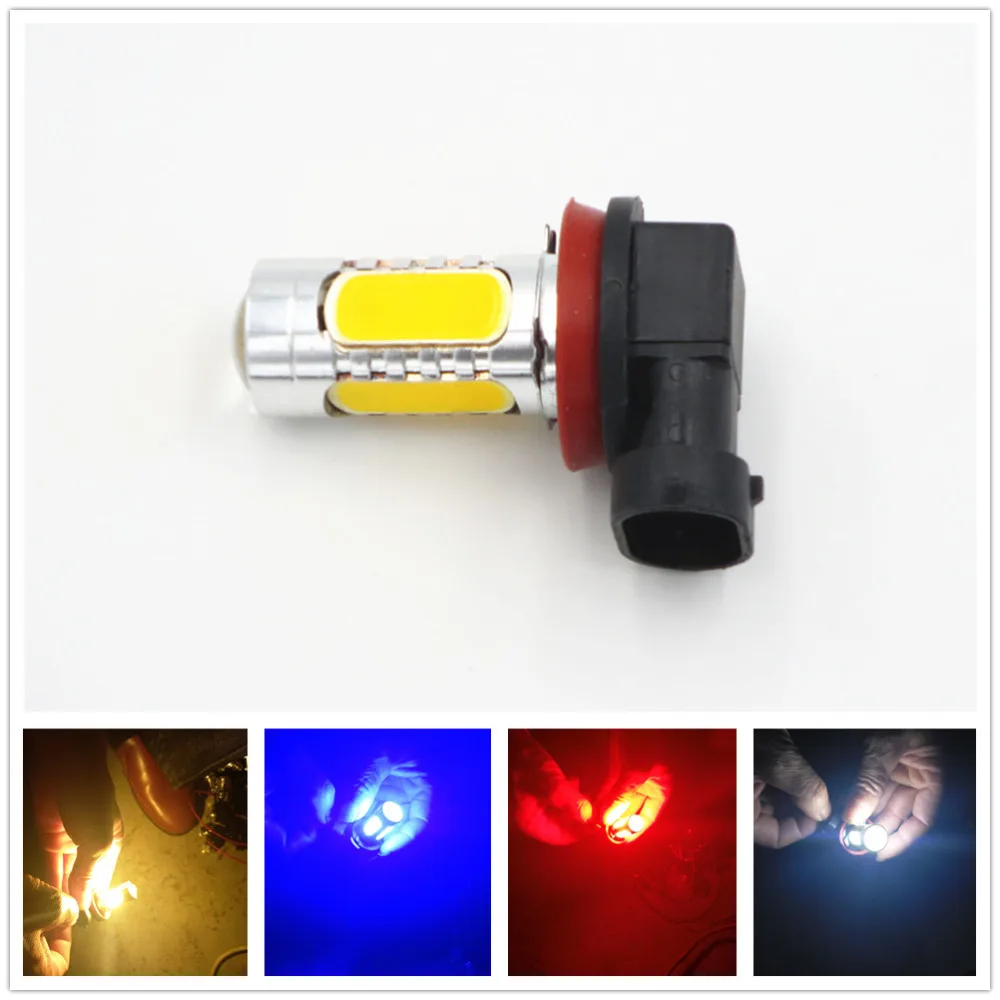 

2pcs High Power 7.5W H11 H8 5 COB LED For Fog DRL Driving Lights Bulb Lamp 12V White Amber Yellow Ice Blue Red