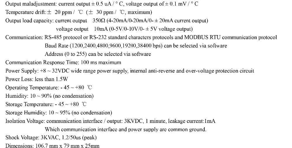 RS485/232 до 0-10 В напряжение/4-20мА текущий сигнал Modbus протокол дистанционного ввода/вывода Модуль WJ31