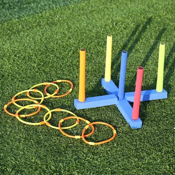 

High Quality Classic Intelligence Educational Toys Baby Stacking Rings Children Ring Toss Cast Throw Circle Set Tools