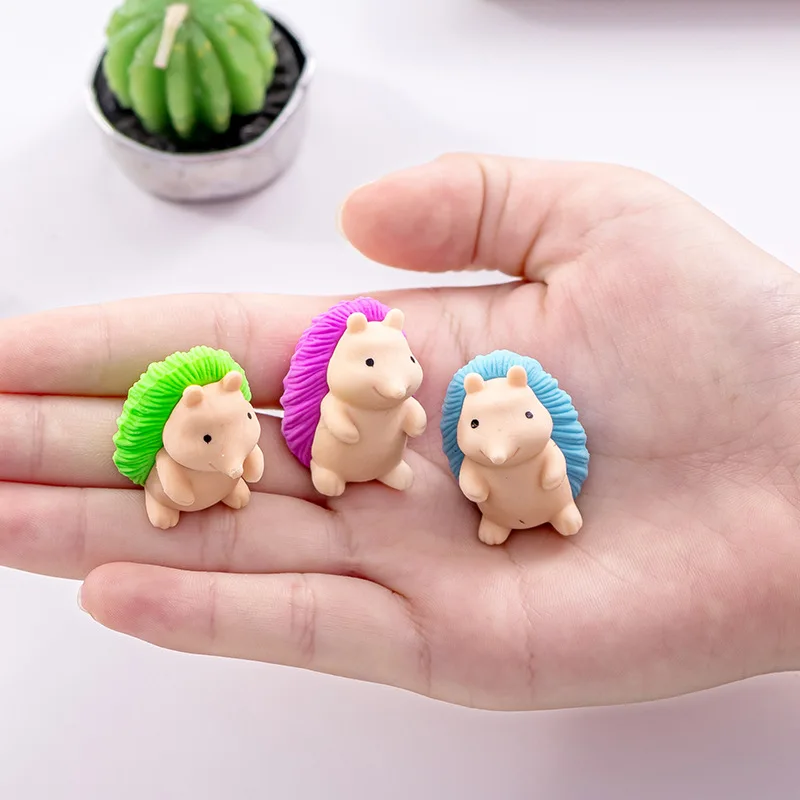 

1pcs Soft Durable Cute Hedgehog Pencil Rubber Erasers for Kids Student Stationery School Supplies