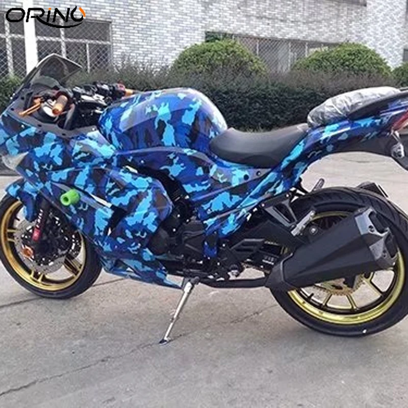 

ORINO Blue Black Camouflage Vinyl Car Wrap Foil Camo Car Sticker Truck MOTORS Boat Wrap Air Bubble Free 10/20/30/40/50CMX152CM