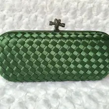 Женский Повседневный клатч из хлопчатобумажной ленты ручной работы; модные вязаные клатчи