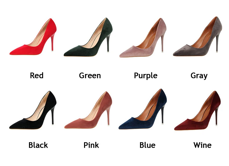 Women's Pumps Shoe Fashion Office Lady Thin Heels Women Shoes High Heel Platform Black Party Shallow Shoes Woman High Heel Blue (14)