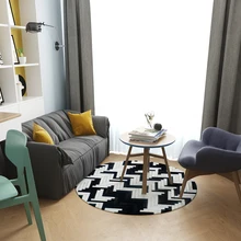 Круглый американский стиль натуральный воловья кожа ковер пэтчворк, черный полосатый меховой ковер для гостиной спальни декоративный коврик