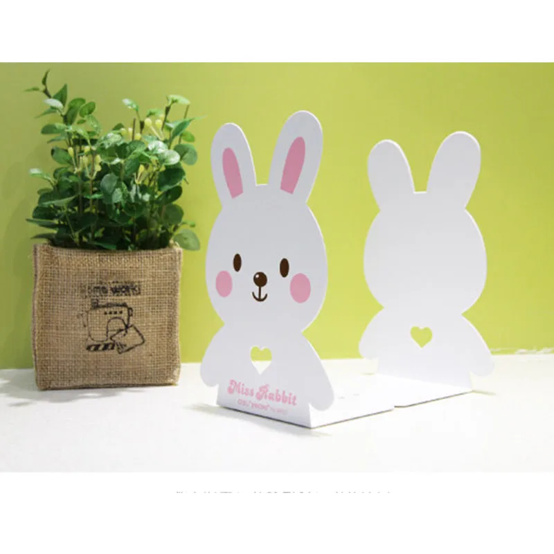 Симпатичные Kawaii Мультфильм 2 шт./пара металла bookend Holder Утюг Книжная Полка Канцелярия студент Медведь Кролик Настольная Книга Держатель