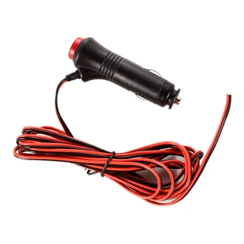 

VODOOL DC 12V 24V Male Car Cigarette Lighter Socket Plug Connector On/Off Switch With 3m Cable Vehicle Car Power For DVR Fans