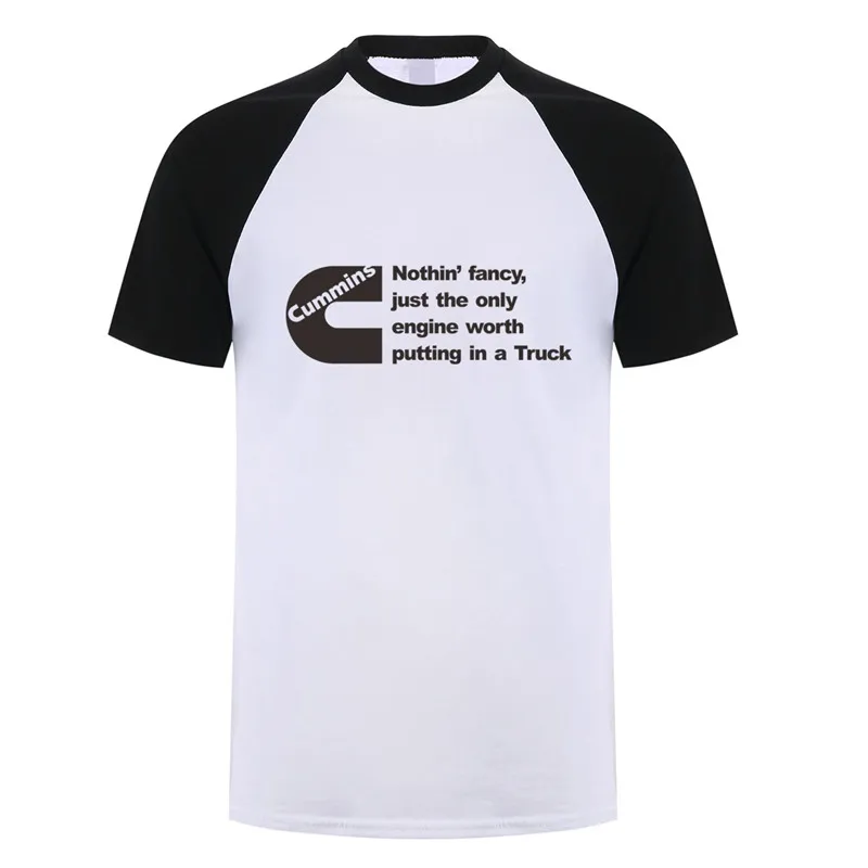 Новая крутая футболка Cummins, топы, Новая Модная хлопковая футболка с короткими рукавами и круглым вырезом, DS-048 - Цвет: White Black Sleeve