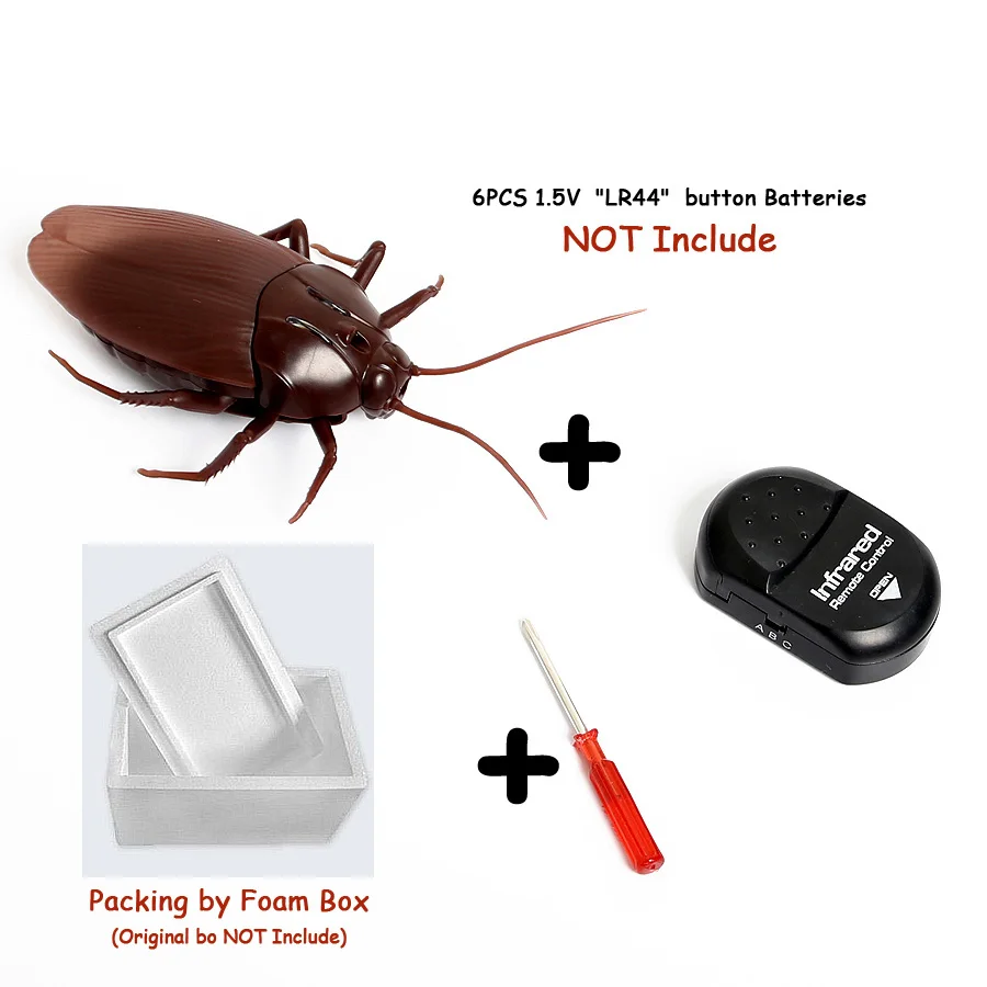 Инфракрасный пульт дистанционного управления поддельные гигантский таракан, муравей электрическая игрушка на радиоуправлении шалость насекомых шутка страшилка жуков для взрослых шалость насекомых - Цвет: Roach NO Batteries