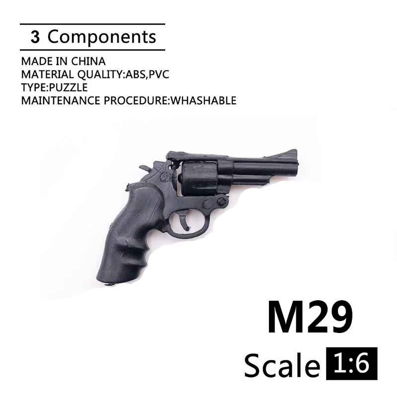 

1:6 M29 Revolver Gun Model For 12" Action Figure Plastic Black Soldier Weapon Accessory
