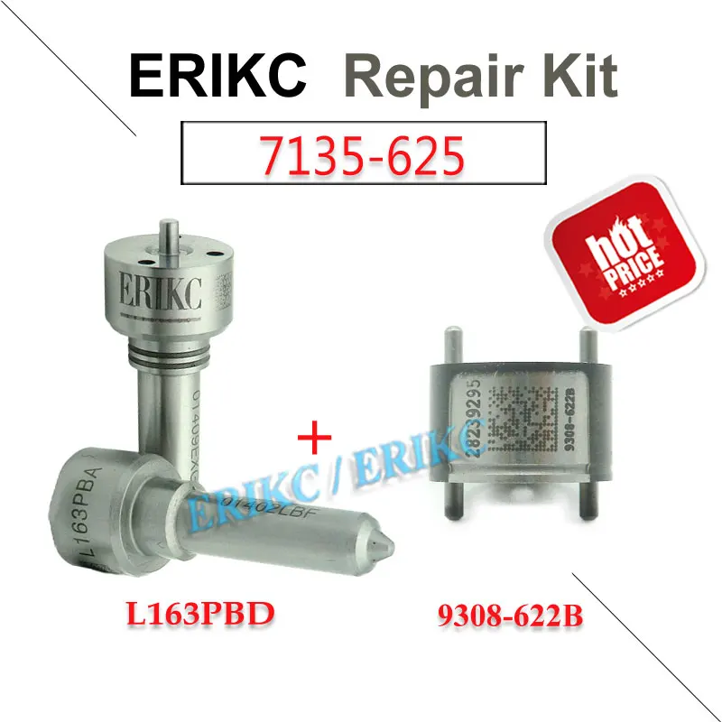 

ERIKC 7135-625 Auto Engine Fuel Spray Nozzle L163PBD Control Valve 9308-622B Repair Kit For JMC Transit 2.8L Injector EJBR03301D