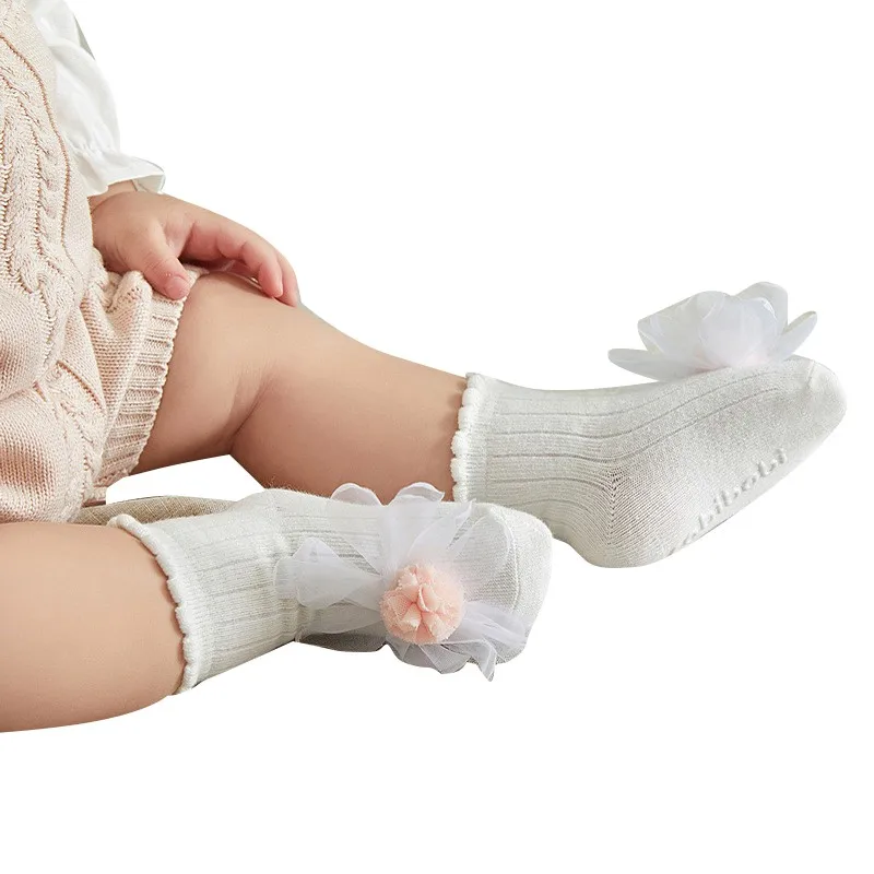Для новорожденных, для маленьких девочек милые носки для девочек хлопковое кружево, цветок, Детские Колготки с рисунком в виде принцессы вечерние хлопковые колготки для младенцев, детские мягкие носки От 0 до 3 лет