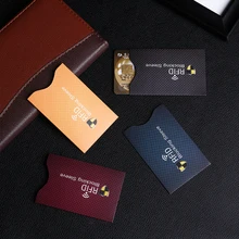 5 sztuk bezpieczeństwo z zabezpieczeniem przeciw kradzieży czytnik RFID etui zabezpieczające na karty kredytowe blokowanie rękaw skórzane etui aluminiowa karta bankowa pokrywa rękaw portfel(China)