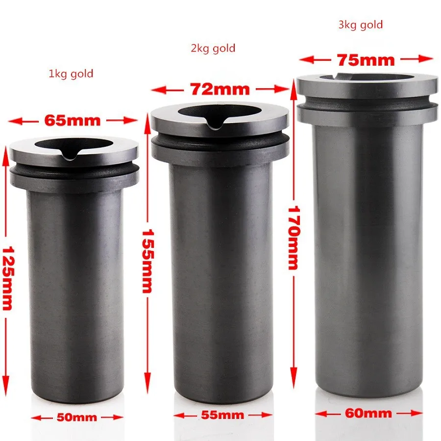 gold melting graphite crucible with grooved double flange for Jeweler