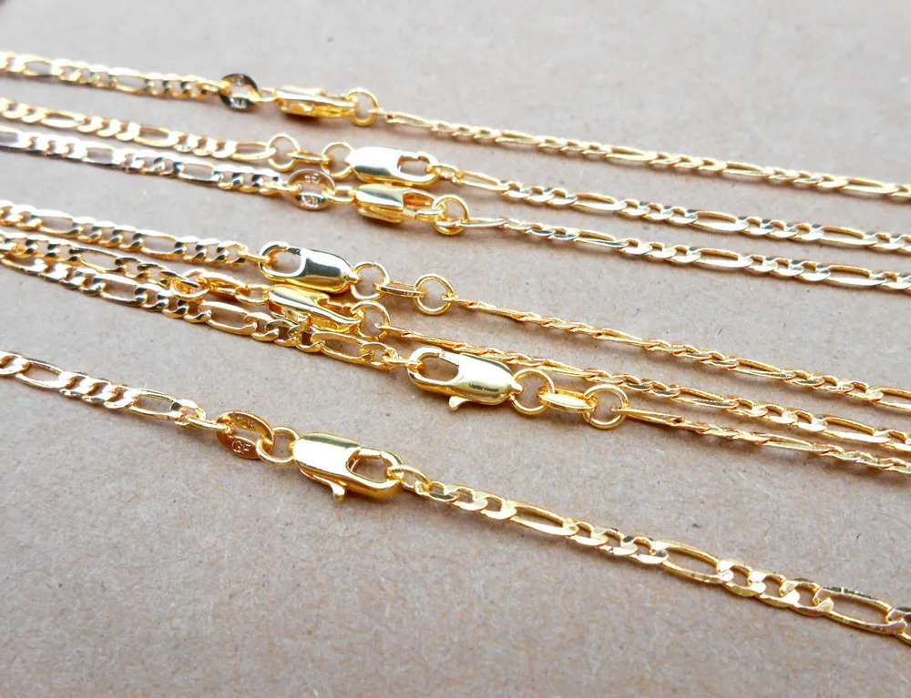 

5PCS GOLD Chain 2018 fashion popular selling 30 inch Gold-COLOR Feijia Luo chain 2.5MM free shipping wholesale