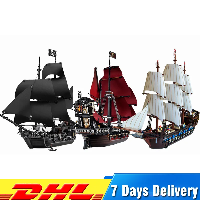 

Compatible LegoINGlys 4184 The Black Pearl Ship +4195 Queen Anne's Revenge +10210 Pirates Imperial Flagship Blocks Toys Gifts
