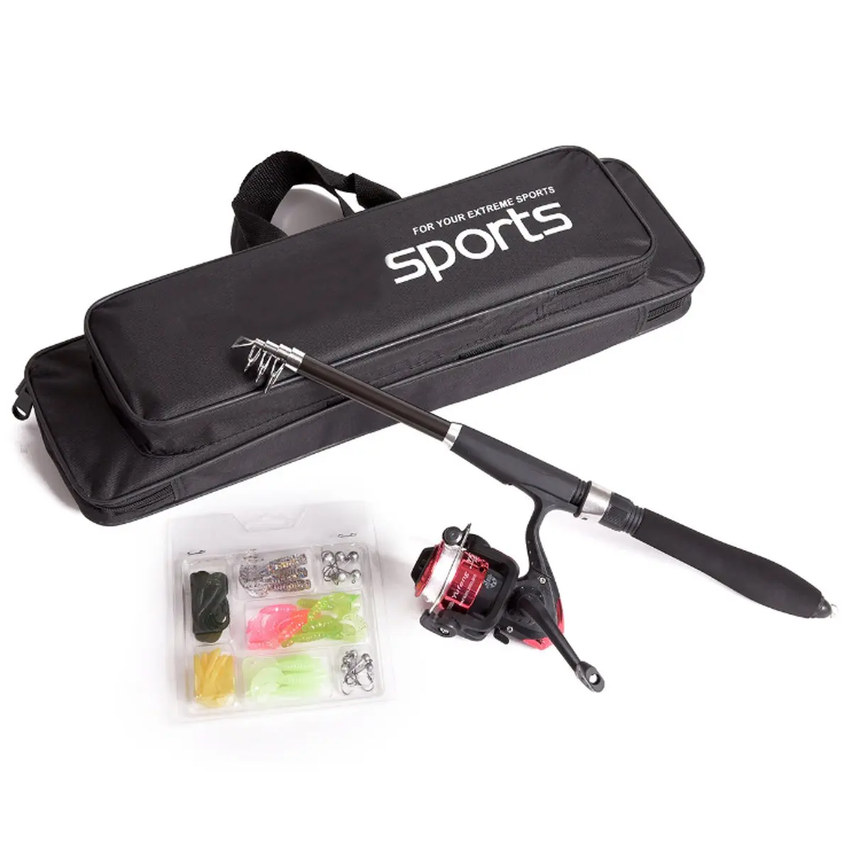 تلسكوبي الصيد رود مجموعة الأسماك بكرة هوك الصيد السحر كومبو دعوى حقيبة التخزين معالجة الاكسسوارات المحمولة في الهواء الطلق الرياضة