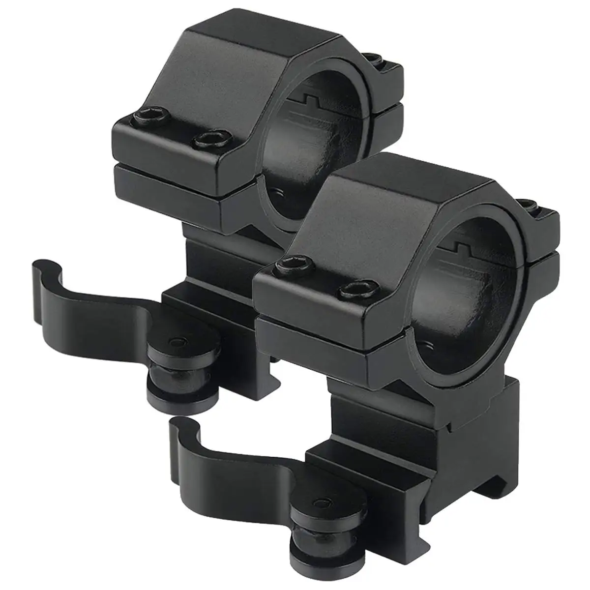 UniqueFire 25.4mm/30mm QD Quick Release Scope Ring Low Profile 20mm Dovetail Picatinny Weaver Rail Mount Rings (2 pcs) | Лампы и