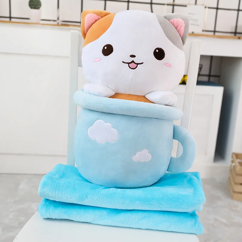 Новое поступление 2 в 1 одеяло плюшевая игрушечная кошка подушка каваи Мягкое