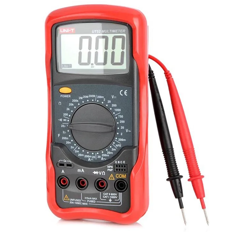 

UNI-T UT52 Digital Multimeter Portable Voltmeter Tester Meter AC/DC Frequency Multimeter Digital Voltage Tester Multimeters