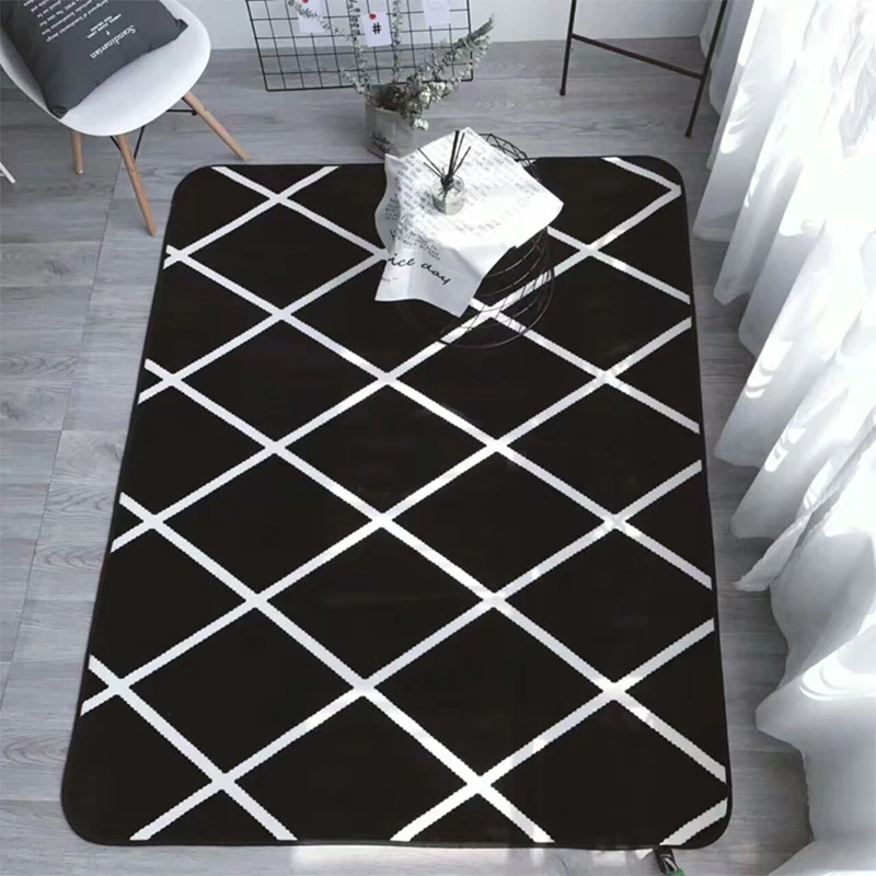 Einfachheit Schwarz Weiss Geometrische Kreuz Linien Wohnzimmer Schlafzimmer Dekorative Teppich Bereich Teppich Badezimmer Fuss Tur Yoga Spielmatte Carpets Area Rugs Area Rugdecorative Carpet Aliexpress