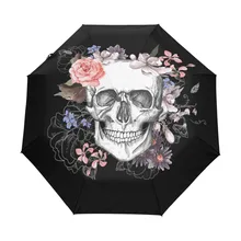Цветочный Зонт с черепом на заказ складной дождевой Зонт ветростойкий Зонтик для путешествий