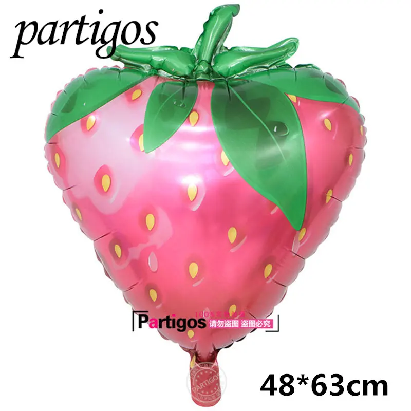 strawberry 10 шт фрукты овощи шары Для летних вечеринок Декор детские игрушки клубника ананас арбуз воздушный шар из фольги Гелий тропических фруктов - Цвет: strawberry