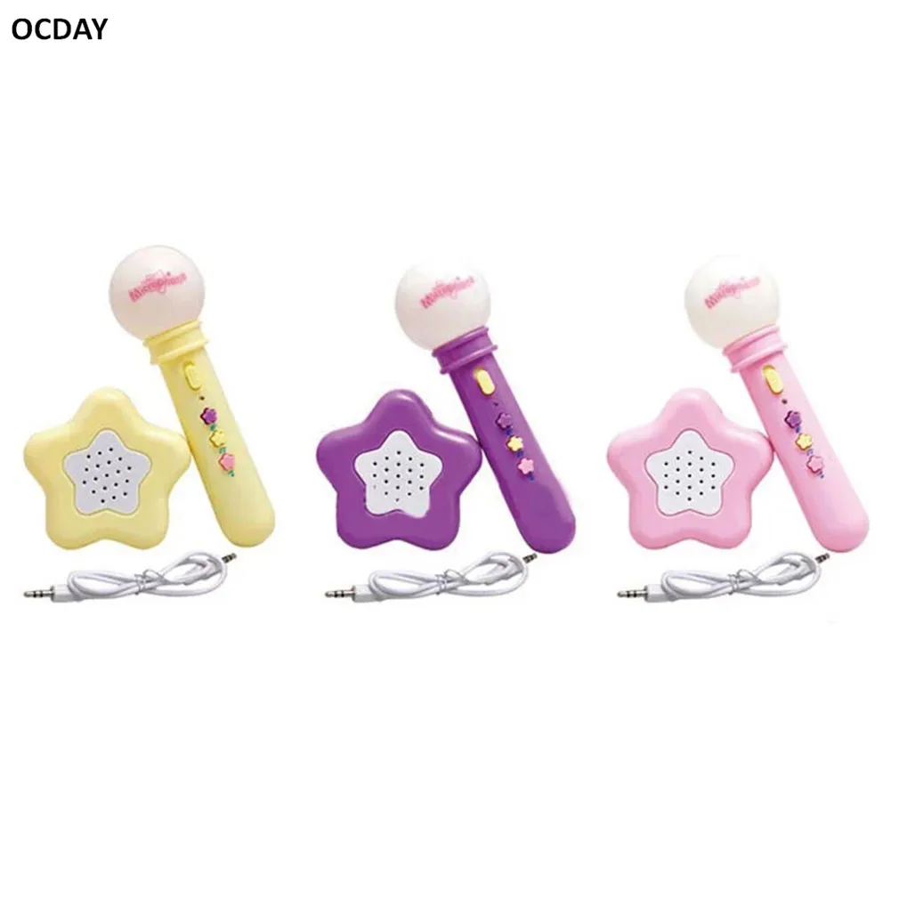 OCDAY Microphone Toy Wireless Microphone Speaker Singing Toy Musical