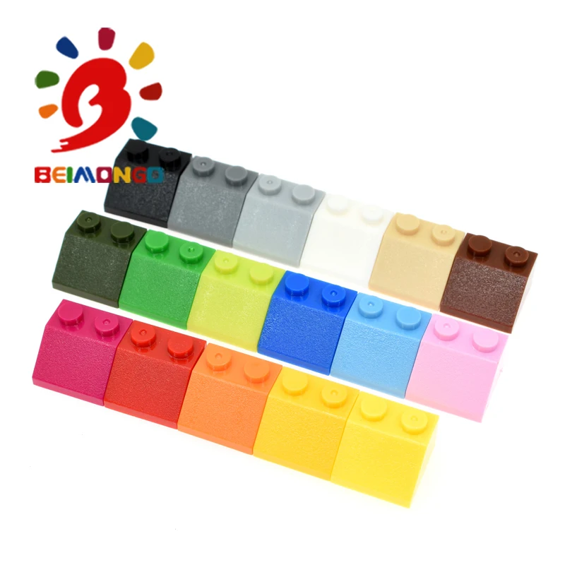 

Free Shipping!BEIMONGO Building Blocks Roof Tile 2x2 Slope Brick 45 100PCS Intelligent DIY Kids' Toys can be compitabled